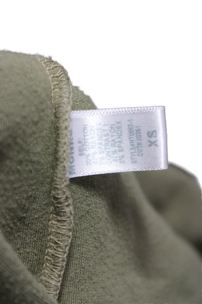 Monrow Womens Green Cotton Blend Hoodie Long Sleeve Size XS