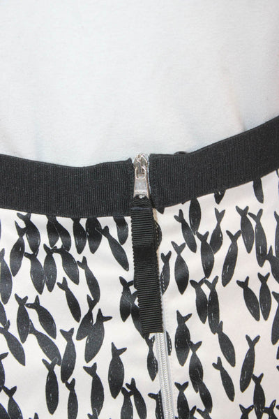 Marccain Womens White Animal Print Pencil Skirt Knee Length Size 1