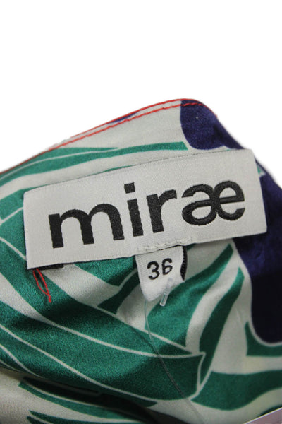 Mirae Women One Shoulder Floral Midi Dress Polyester Blend Sleeveless Size 36