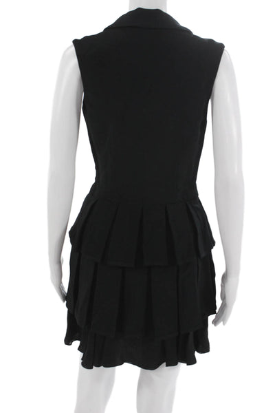 Cushnie Et Ochs Women V-Neck Sleeveless Mini Dress Solid Viscose Blend Size 4
