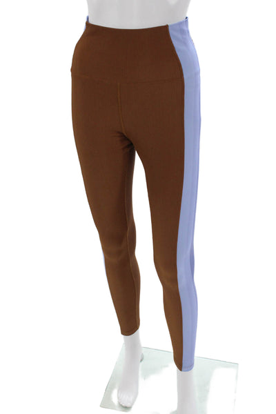 Beach Riot Women Ankle Leggings Brown Polyester Blend Solid Size M