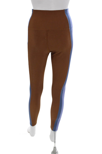 Beach Riot Women Ankle Leggings Brown Polyester Blend Solid Size M