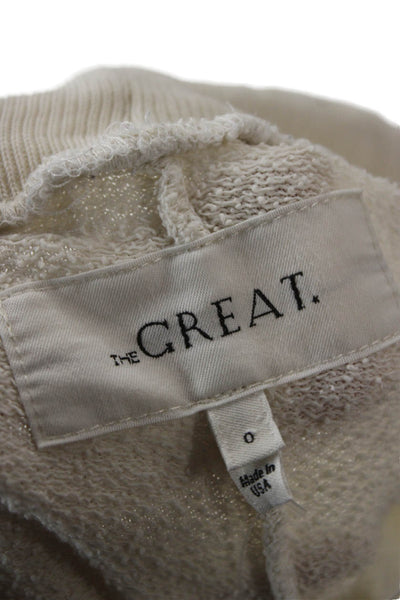 The Great Womens Sweatpants Ivory Cotton Drawstring Size 0