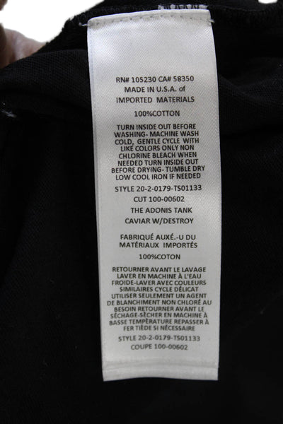 Current/Elliott Women Basic Tank Scoop Neck 100% Cotton Black Sleeveless Size 1