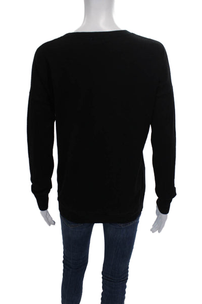 Theory Womens Pullover Black Wool Long Sleeve Round Neck Size S