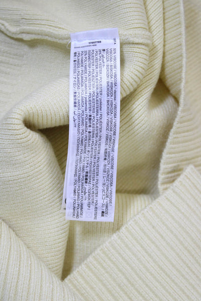 MNG Womens Pullover Sweater Yellow Mock Neck Long Sleeve Size XS