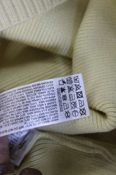 MNG Womens Pullover Sweater Yellow Mock Neck Long Sleeve Size XS