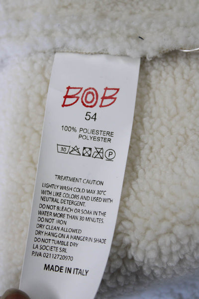 Born To Be Mens Bomber Jacket Ivory Polyester Zip Size 54