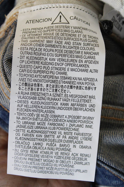 Zara Women Straight High Rise Jeans Blue Cotton Blend Button Size 2