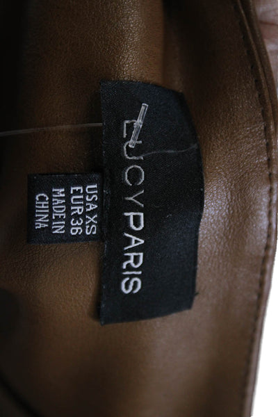 Lucy Paris Womens Paperbag Pants Brown Tie Polyester Size XS