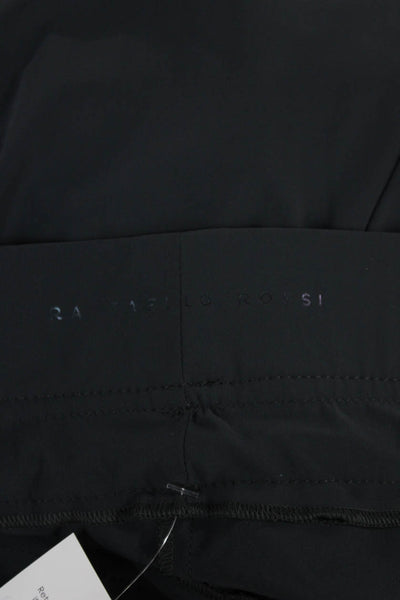 Raffaello Rossi Women Paperbag Pants Black Drawstring Size 46