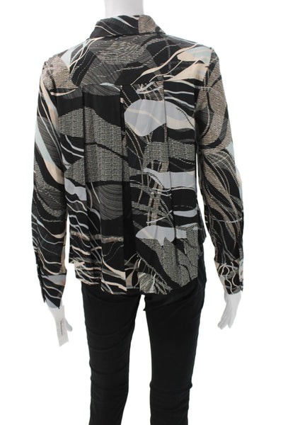 Estelle & Finn Womens Collared Button-Up Top Multicolor Long Sleeve Size S