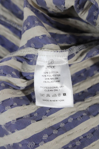 J Envie Women Tunic Blouse Collared Striped Blue Long Sleeve 32% Cotton Size 12