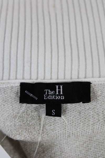 The H Edition Women Cardigan Ivory Floral V-Neck 3/4 Sleeve Size S
