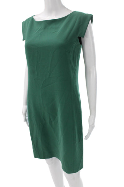 MM. La Fleur Women Green Sheath Dress Boat Neck Short Sleeve Size 6