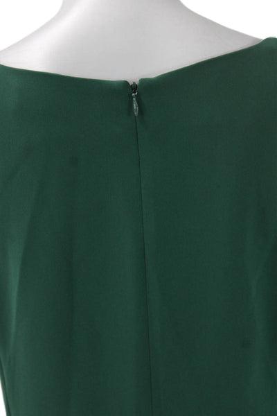 MM. La Fleur Women Green Sheath Dress Boat Neck Short Sleeve Size 6
