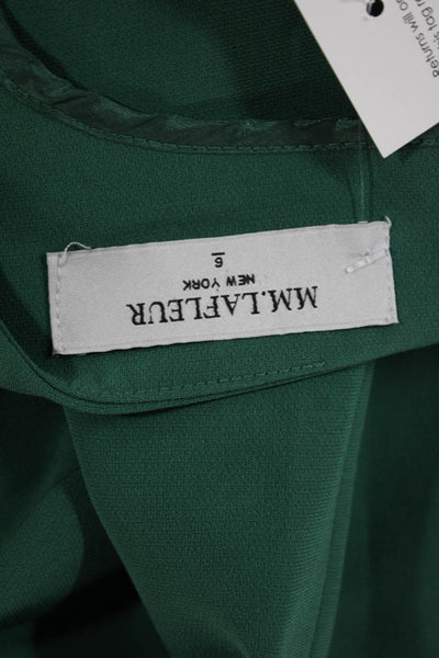 MM. La Fleur Women Green Sheath Dress Boat Neck Short Sleeve Size 6
