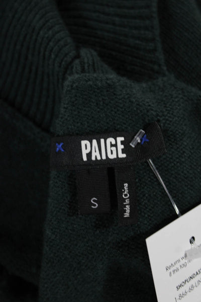Paige Women Pullover Sweater Green Turtleneck Wool Long Sleeve Size S