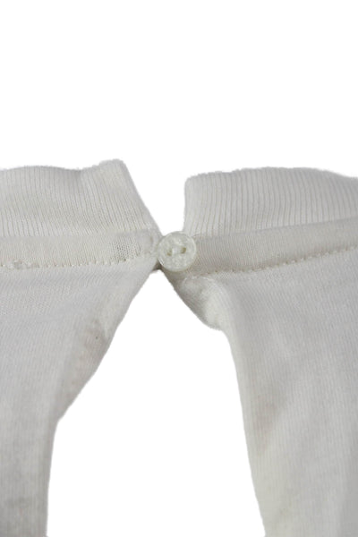 Zara Womens White Cotton Crew Neck Short Sleeve Romper Button Size S