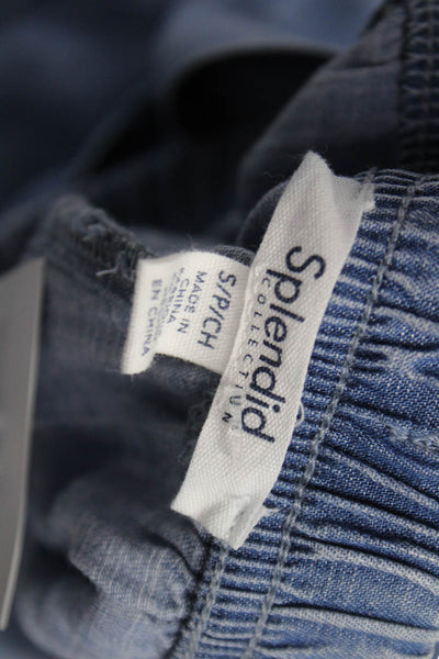 Splendid Womens Ankle Pull On Pants Blue Lyocell Casual Size S