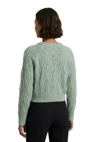 Zara Women Cardigan Solid Green Long Sleeve Round Neck Size S