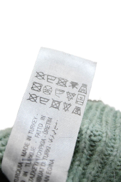 Zara Women Cardigan Solid Green Long Sleeve Round Neck Size S