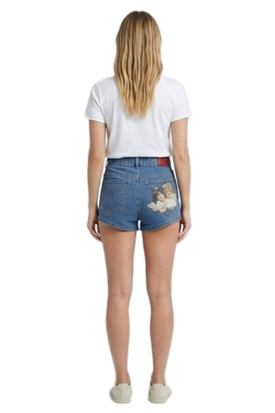 Fiorucci Women Hot Pants Blue Cotton Spandex Angels Size 27