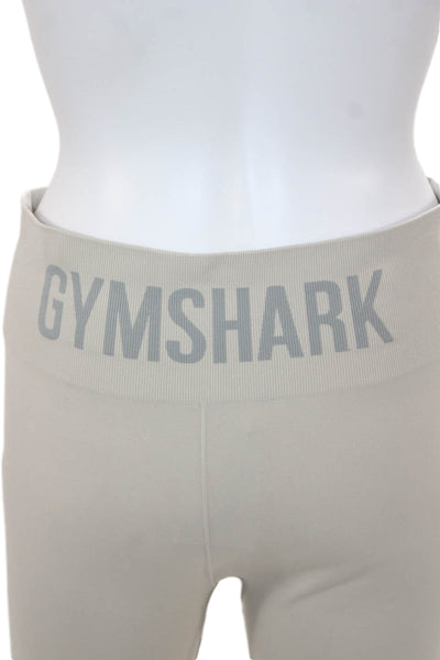GYMSHARK Womens Ankle Leggings Beige Polyester Solid Sports Size M