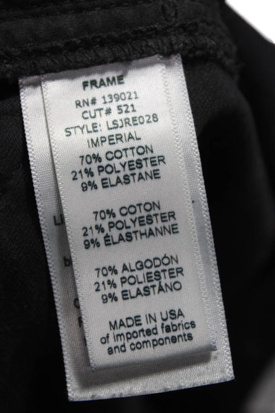 Frame Women Skinny Jeans Black High Rise Cotton Blend Button Size 27