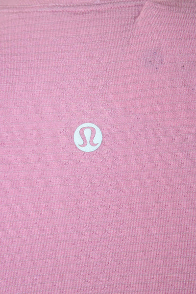 Lululemon Womens Basic Scoop Neck Short Sleeve Nylon T-Shirt Pink Size 4
