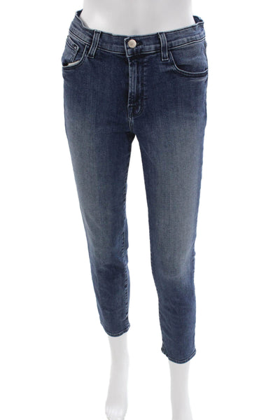 J Brand Womens Cropped Blue Mid Rise Jeans Size 27