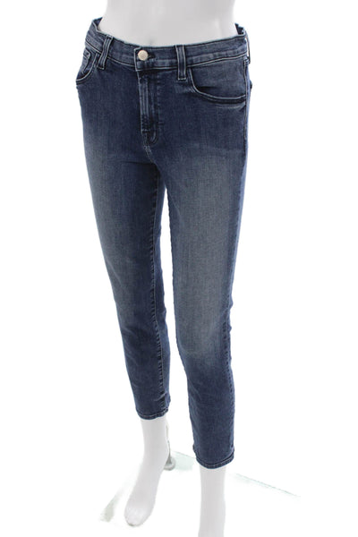 J Brand Womens Cropped Blue Mid Rise Jeans Size 27