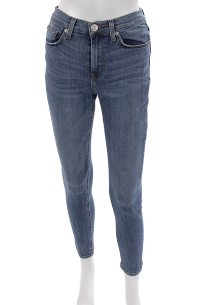 Hudson Womens Skinny Blue Jeans Mid Rise Cotton Size 26