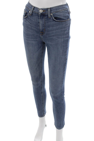 Hudson Womens Skinny Blue Jeans Mid Rise Cotton Size 26