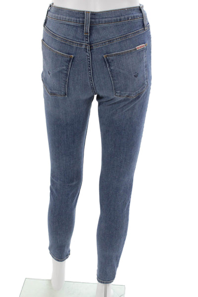 Hudson Womens Skinny Blue Jeans Mid Rise Cotton Size 26