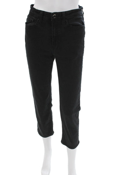Rag & Bone Womens Cropped Black High Rise Jeans Button Size 27