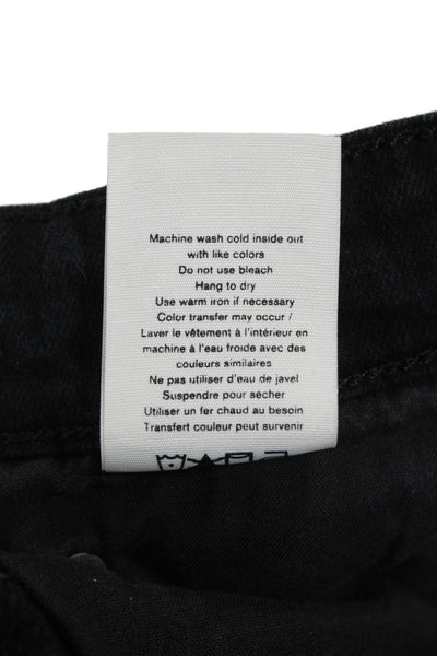 Rag & Bone Womens Cropped Black High Rise Jeans Button Size 27