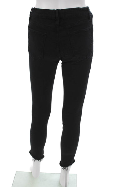 Frame Denim Women High Rise Skinny Jeans Black Size 28