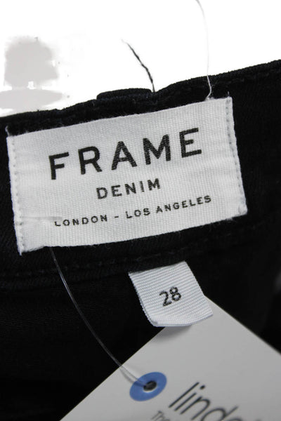 Frame Denim Women High Rise Skinny Jeans Black Size 28
