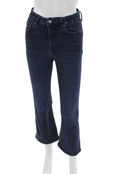 Frame Womens Cropped Jeans Blue Cotton Blend Mid Rise Size 27