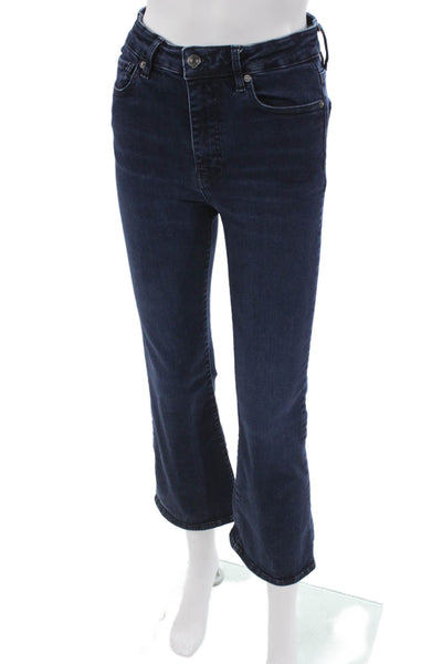 Frame Womens Cropped Jeans Blue Cotton Blend Mid Rise Size 27