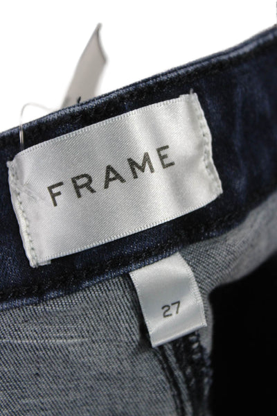 Frame Womens Cropped Jeans Blue Cotton Blend Mid Rise Size 27