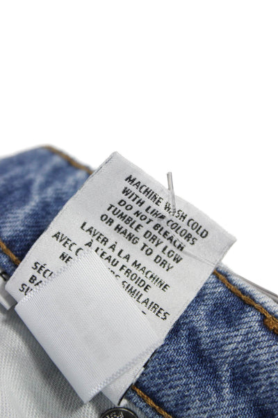 Hudson Women Straight Blue High Rise Butterfly Jeans Button 100% Cotton Size 26