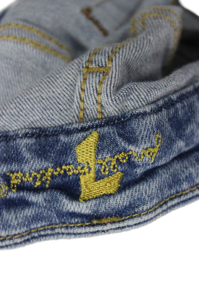 7 For All Mankind Women Blue Floral Skinny Jeans Size 27