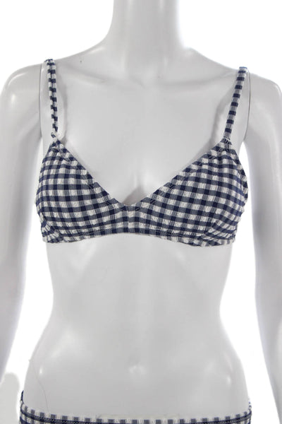 J Crew Womens Blue Gingham Bikini Size S