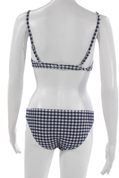 J Crew Womens Blue Gingham Bikini Size S