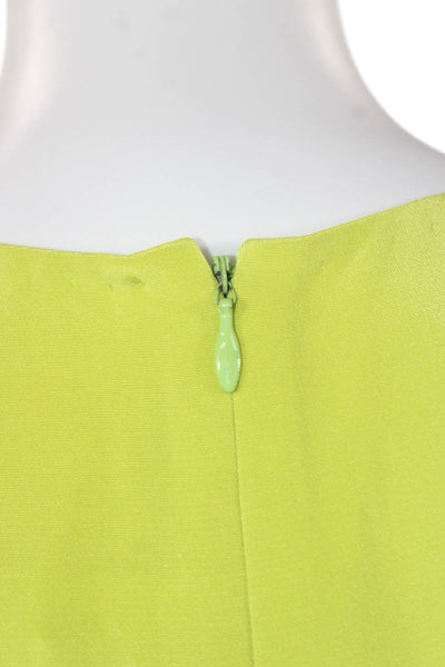 Carolina Herrera Women Silk Green Round Neck Short Sleeve Basic Blouse Size 6