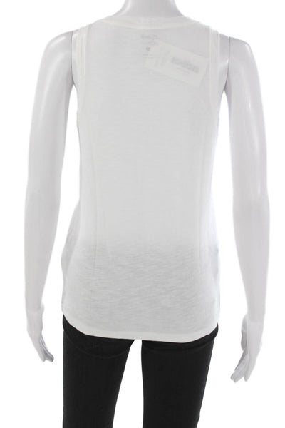 Madewell Womens Basic V-Neck Cotton Tank Sleeveless White Size 2XS