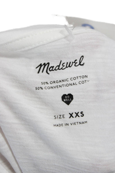 Madewell Womens Basic V-Neck Cotton Tank Sleeveless White Size 2XS