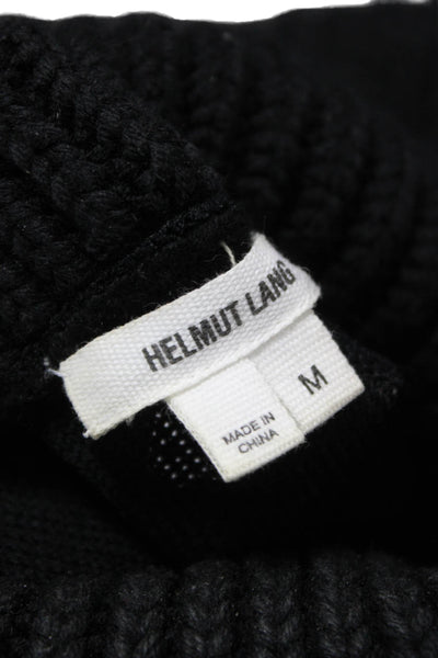 Helmut Lang Women Pullover Sweater Turtleneck Black Viscose Long Sleeve Size M